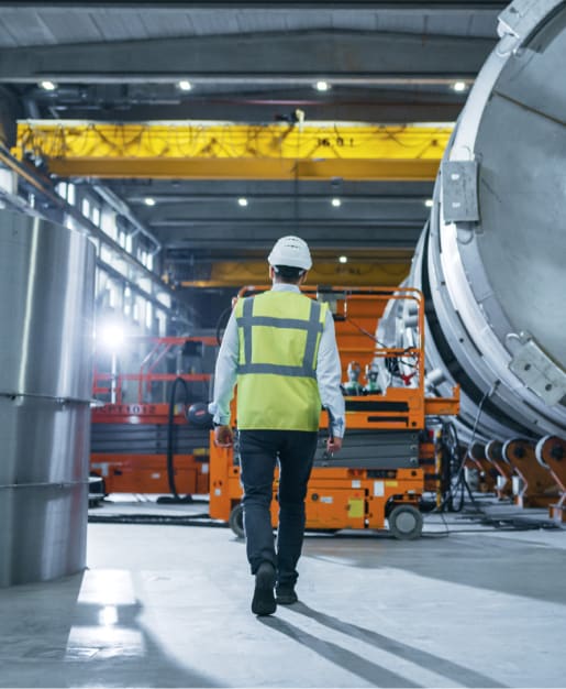 Factory foreman in high-vis